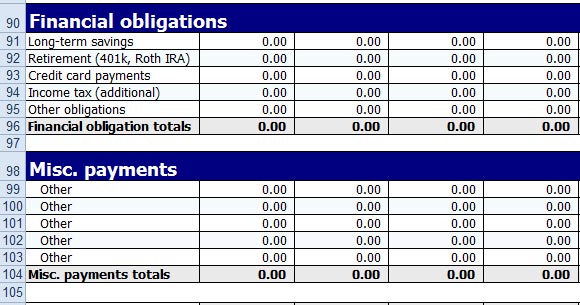 You can use this spreadsheet template to keep track of your expenses for a family budget as well as other personal budget needs.