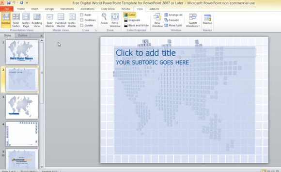 Free Digital World Powerpoint Template For Powerpoint 2007 Or Later Powerpoint Presentation Free Powerpoint 2007 Templates