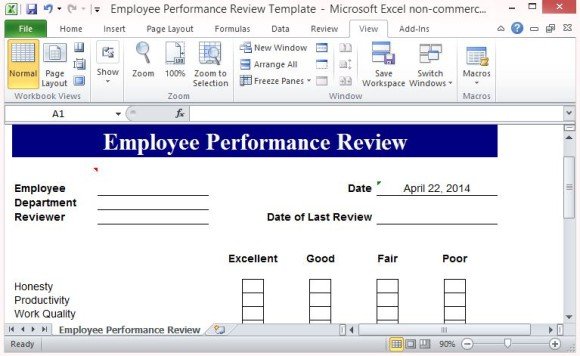 Monthly Employee Reviews Template