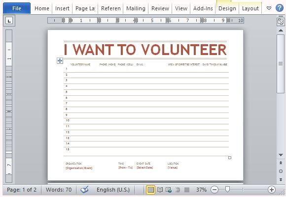 Download Vbs Volunteer Sign Up Sheet Template free perubittorrent