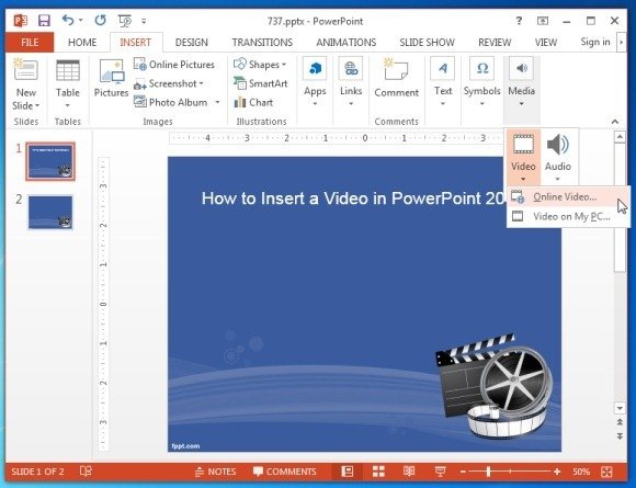 How To Insert A Video In Powerpoint 2013 Powerpoint Presentation How To Insert Template In Powerpoint