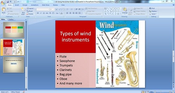 Horizontal Bullet Points