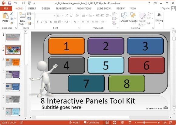 8 interactive panles toolkit for powerpoint